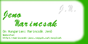 jeno marincsak business card